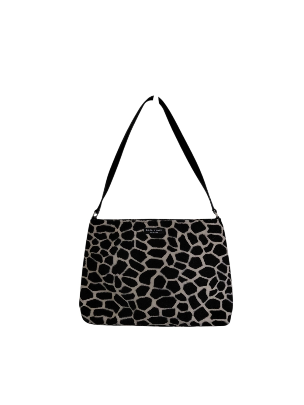 kate spade Black & Cream Giraffe-Print Shoulder Bag
